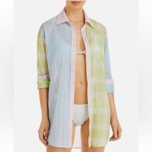 SOLID & STRIPED Pastel Check Button-Down Shirt - Blue, Green, Pink